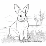Realistic White Rabbit in Nature Coloring Pages 4