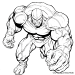 Red Hulk Action Coloring Pages 2