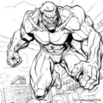 Red Hulk Action Coloring Pages 4