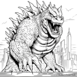 Retro Styled: Original Godzilla Movie Coloring Pages 1