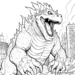 Retro Styled: Original Godzilla Movie Coloring Pages 4