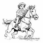 Rodeo Horse Coloring Pages: Horse in Action 1