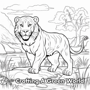 Sabertooth Tiger Coloring Pages - Free &amp; Printable!