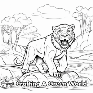 Sabertooth Tiger Coloring Pages - Free &amp; Printable!