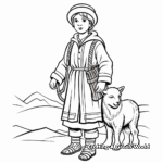 Shepherd in Traditional Dress Coloring Pages 3
