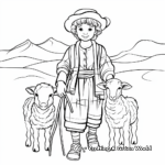Shepherd in Traditional Dress Coloring Pages 4