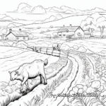Shepherd's Farm Scenery Coloring Pages 3