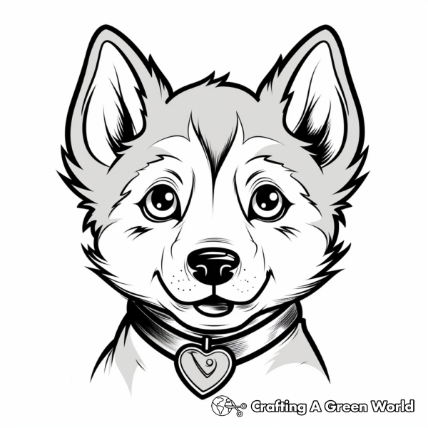 Puppy Face Coloring Pages - Free &amp; Printable!