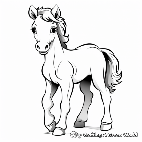 Baby Horse Coloring Pages - Free &amp; Printable!