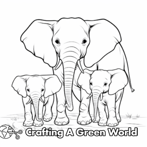Elephant Family Coloring Pages - Free & Printable!