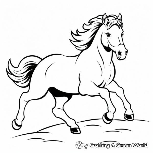 Running Horse Coloring Pages - Free & Printable!