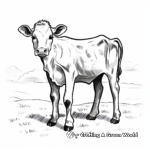 Simple Illustration Dairy Cow Coloring Pages 1
