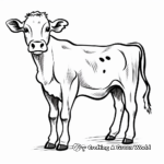 Simple Illustration Dairy Cow Coloring Pages 4