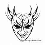 Simple Jester Mask Coloring Pages for Children 1