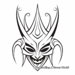 Simple Jester Mask Coloring Pages for Children 3