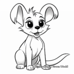 Simple Kangaroo Rat Coloring Pages for Children 2