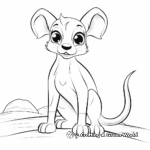 Simple Kangaroo Rat Coloring Pages for Children 3