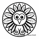 Simple Turkey Mandala Coloring Pages for Beginners 1