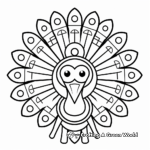 Simple Turkey Mandala Coloring Pages for Beginners 3