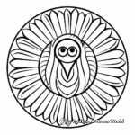 Simple Turkey Mandala Coloring Pages for Beginners 4