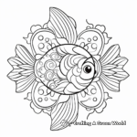 Simplified Goldfish Mandala Coloring Sheets for Little Ones 1