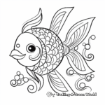 Simplified Goldfish Mandala Coloring Sheets for Little Ones 4