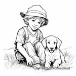 Simplistic Young Shepherd Boy Coloring Pages 1