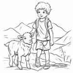 Simplistic Young Shepherd Boy Coloring Pages 2