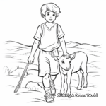 Simplistic Young Shepherd Boy Coloring Pages 3