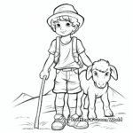 Simplistic Young Shepherd Boy Coloring Pages 4