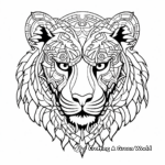 Sophisticated Tiger Mandala Coloring Pages for Adults 1