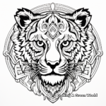 Sophisticated Tiger Mandala Coloring Pages for Adults 3