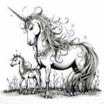 Páginas para colorear de caballos unicornio brillantes para los amantes de la magia 3