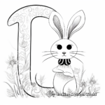 Spring-Themed Bunny Rabbit Coloring Pages 1