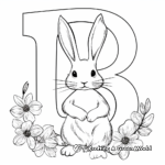 Spring-Themed Bunny Rabbit Coloring Pages 2