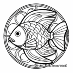 Stained Glass-Style Tang Fish Mandala Coloring Pages 3