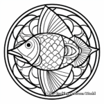 Stained Glass-Style Tang Fish Mandala Coloring Pages 4