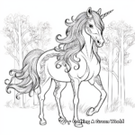 Impresionantes páginas para colorear de un caballo unicornio místico para adultos 1