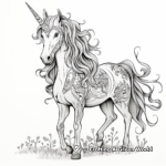 Impresionantes páginas para colorear de un caballo unicornio místico para adultos 3