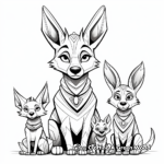 Stylized Jackal Family Coloring Pages 1