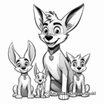Stylized Jackal Family Coloring Pages 3