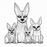 Stylized Jackal Family Coloring Pages 4