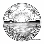 Sunset Over the Ocean Summer Mandala Coloring Pages 1