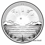 Sunset Over the Ocean Summer Mandala Coloring Pages 3
