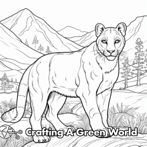 Mountain Lion Coloring Pages - Free &amp; Printable!