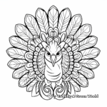 Turkey Mandala Coloring Pages with Feathers and Patterns 1