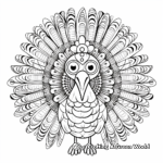 Turkey Mandala Coloring Pages with Feathers and Patterns 2