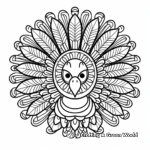 Turkey Mandala Coloring Pages with Feathers and Patterns 4