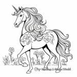 Unicorn Horse with Princess Coloring Pages 4