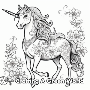 Hard Unicorn Coloring Pages - Free &amp; Printable!